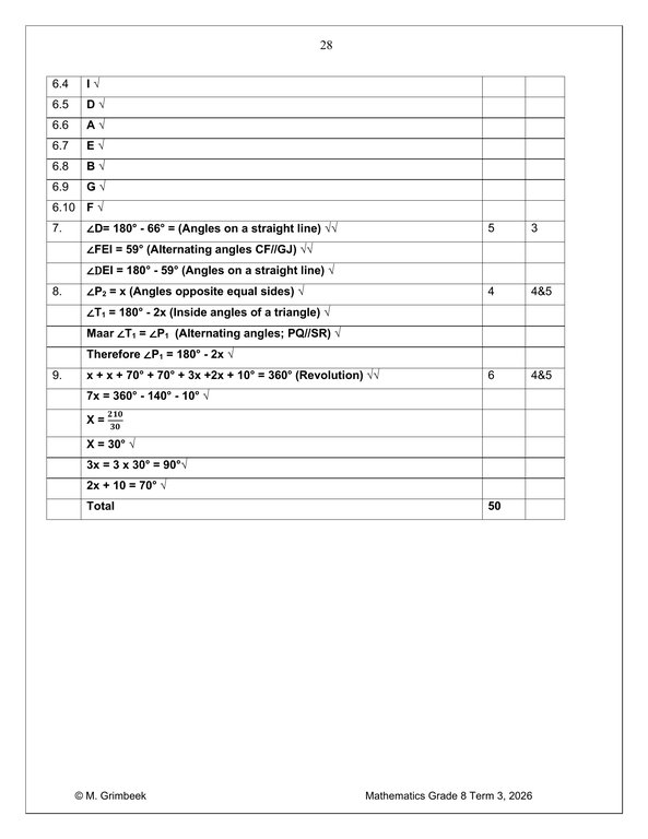 Mathematics Gr. 8 Assessment Task 2026 Term 3 - Image 5