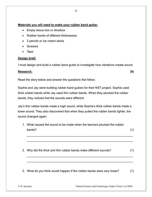 Natural Sciences and Technology Gr. 4 Assessment Task 2026 Term 3 - Image 5