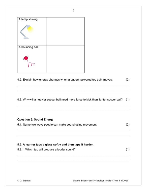 Natural Sciences and Technology Gr. 4 Assessment Task 2026 Term 3 - Image 4