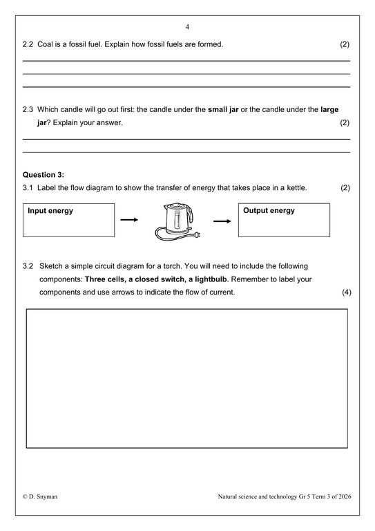 Natural Sciences and Technology Gr. 5 Assessment Task 2026 Term 3 - Image 3