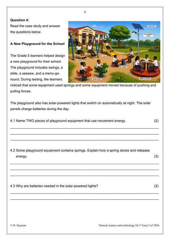 Natural Sciences and Technology Gr. 5 Assessment Task 2026 Term 3 - Image 4
