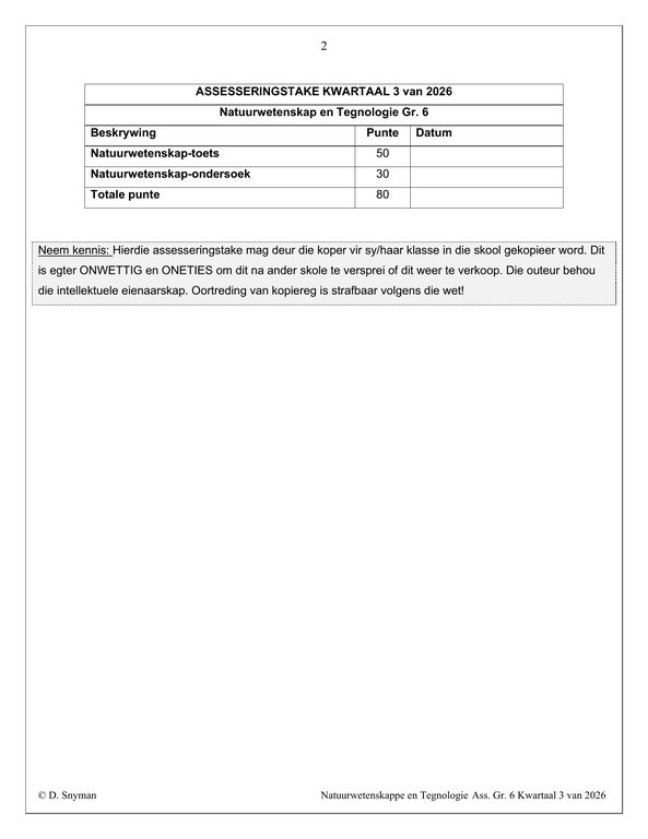 Natuurwetenskap en Tegnologie Gr. 6 Assesseringstaak 2026 Kwartaal 3 - Image 2