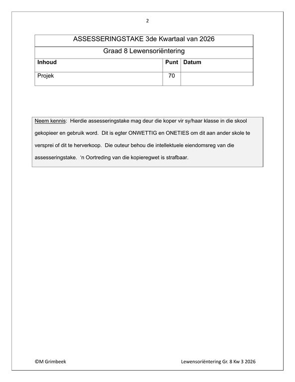 Lewensvaardighede (PSW) Gr. 8 Assesseringstaak 2026 Kwartaal 3 - Image 2