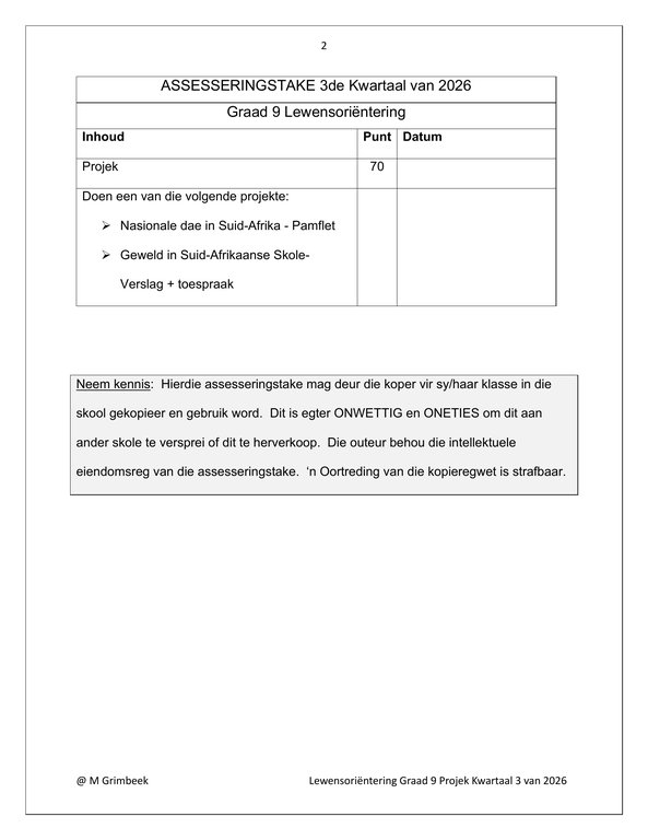 Lewensvaardighede (PSW) Gr. 9 Assesseringstaak 2026 Kwartaal 3 - Image 2