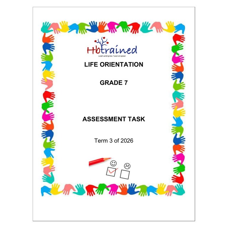 Life Skills (PSW) Gr. 7 Assessment Task 2026 Term 3