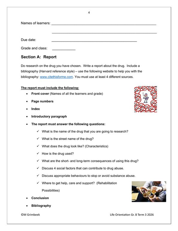 Life Skills (PSW) Gr. 8 Assessment Task 2026 Term 3 - Image 4