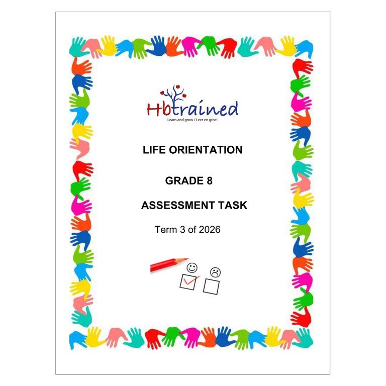 Life Skills (PSW) Gr. 8 Assessment Task 2026 Term 3