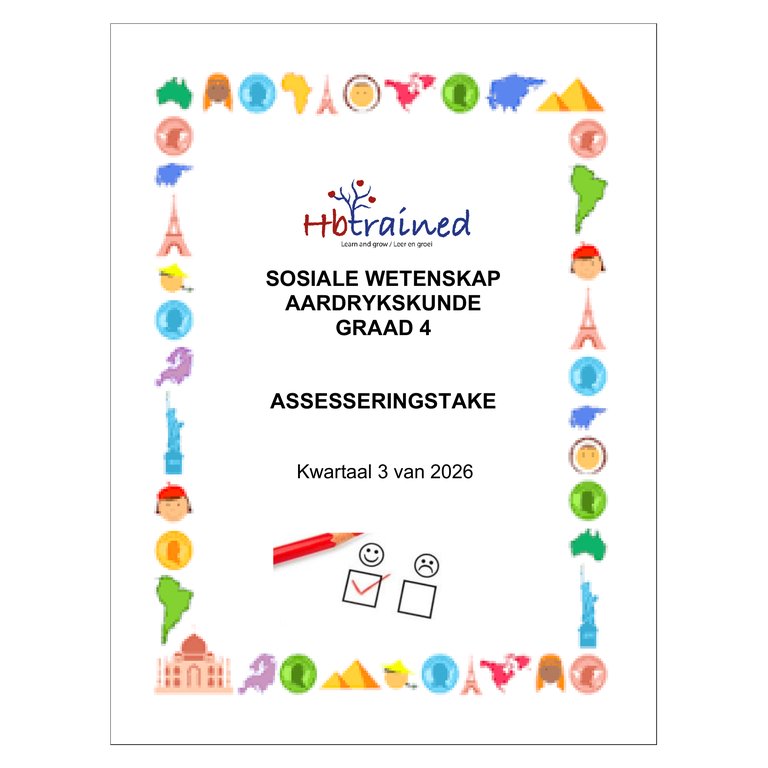 Sosiale Wetenskap Aardrykskunde Gr. 4 Assesseringstaak 2026 Kwartaal 3