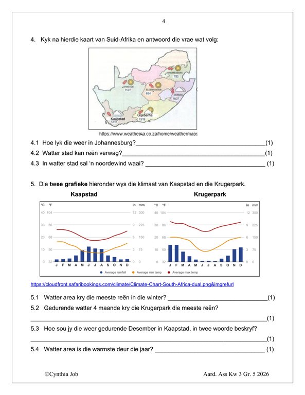 Sosiale Wetenskap Aardrykskunde Gr. 5 Assesseringstaak 2026 Kwartaal 3 - Image 3