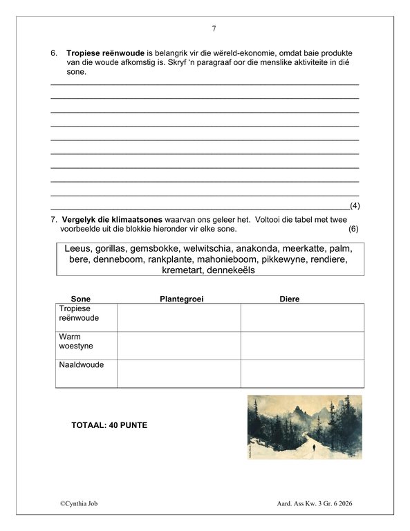 Sosiale Wetenskap Aardrykskunde Gr. 6 Assesseringstaak 2026 Kwartaal 3 - Image 5