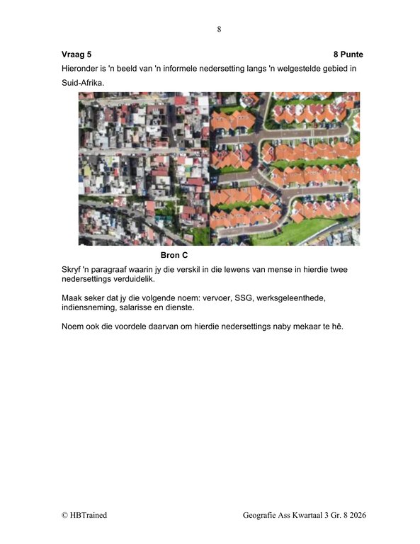 Sosiale Wetenskap Aardrykskunde Gr. 8 Assesseringstaak 2026 Kwartaal 3 - Image 4