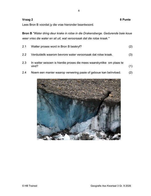 Sosiale Wetenskap Aardrykskunde Gr. 9 Assesseringstaak 2026 Kwartaal 3 - Image 4