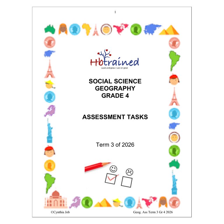 Social Sciences Geography Gr. 4 Assessment Task 2026 Term 3