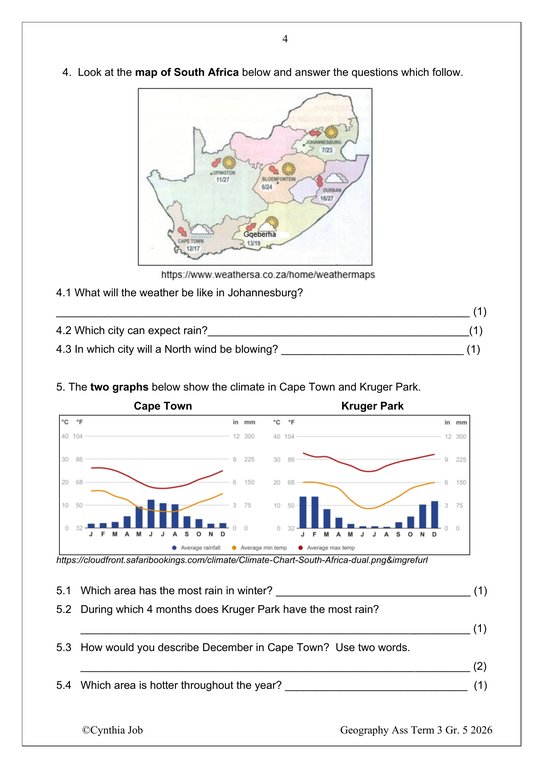 Social Sciences Geography Gr. 5 Assessment Task 2026 Term 3 - Image 3