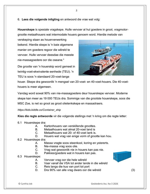 Sosiale Wetenskap Geskiedenis Gr. 4 Assesseringstaak 2026 Kwartaal 3 - Image 4