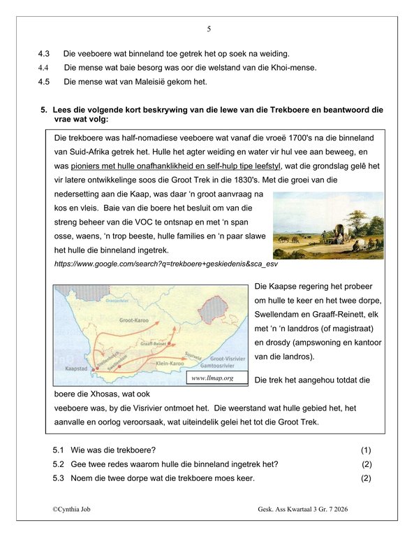 Sosiale Wetenskap Geskiedenis Gr. 7 Assesseringstaak 2026 Kwartaal 3 - Image 3