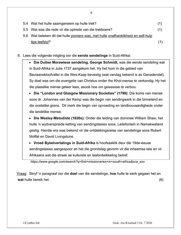 Sosiale Wetenskap Geskiedenis Gr. 7 Assesseringstaak 2026 Kwartaal 3 - Image 4