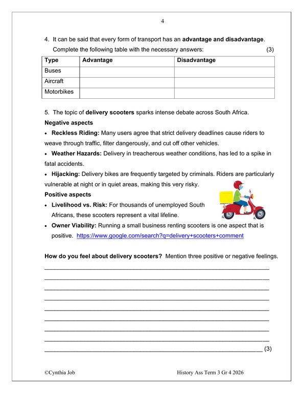 Social Sciences History Gr. 4 Assessment Task 2026 Term 3 - Image 3