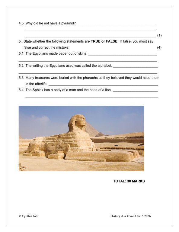 Social Sciences History Gr. 5 Assessment Task 2026 Term 3 - Image 3