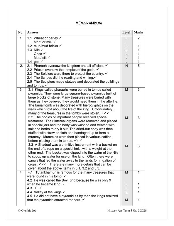 Social Sciences History Gr. 5 Assessment Task 2026 Term 3 - Image 4