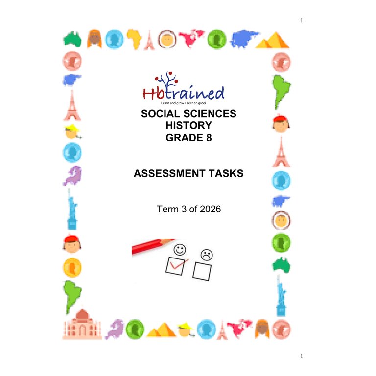 Social Sciences History Gr. 8 Assessment Task 2026 Term 3