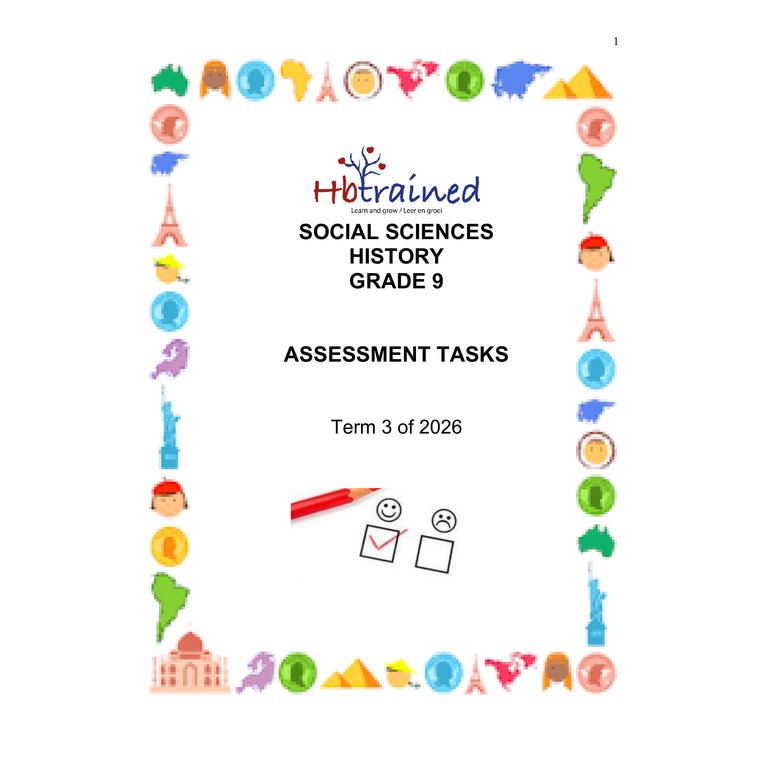 Social Sciences History Gr. 9 Assessment Task 2026 Term 3