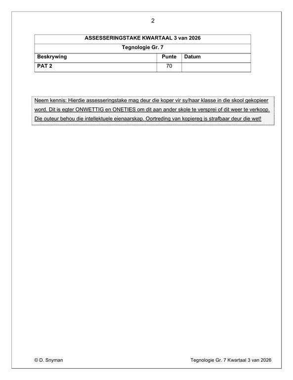 Tegnologie Gr. 7 Assesseringstaak 2026 Kwartaal 3 - Image 2
