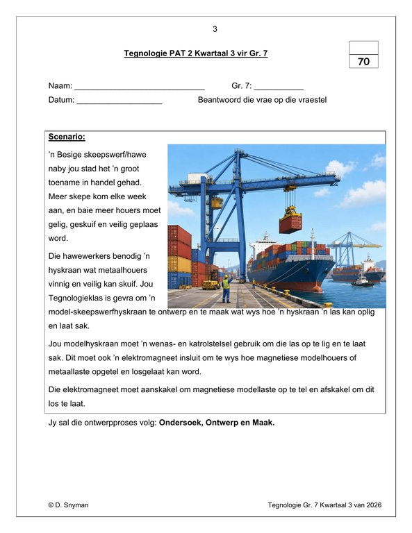 Tegnologie Gr. 7 Assesseringstaak 2026 Kwartaal 3 - Image 3