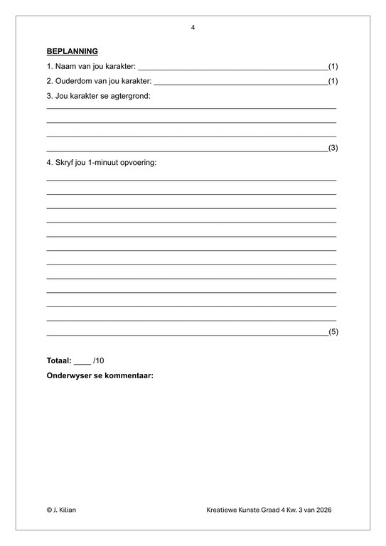 Dans Drama Musiek (DDM) Gr. 4 Assesseringstaak 2026 Kwartaal 3 - Image 4