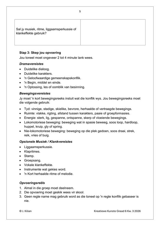 Dans Drama Musiek (DDM) Gr. 6 Assesseringstaak 2026 Kwartaal 3 - Image 3