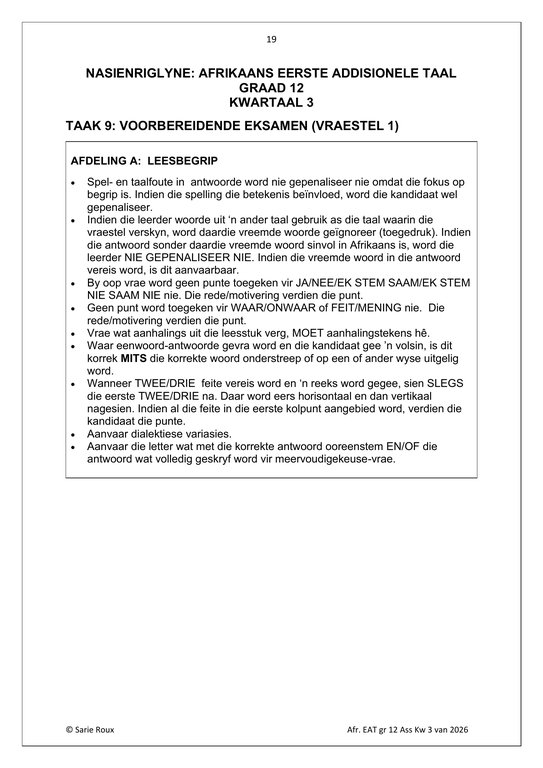 Afrikaans EAT Gr. 12 Assesseringstaak 2026 Kwartaal 3 Vraestel 1 - Image 5
