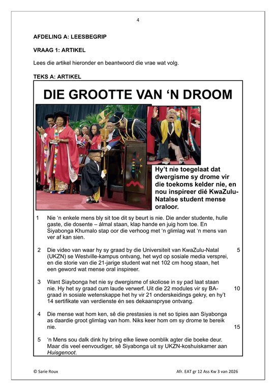 Afrikaans EAT Gr. 12 Assesseringstaak 2026 Kwartaal 3 Vraestel 1 - Image 3