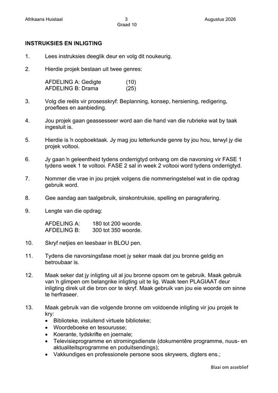 Afrikaans Huistaal Gr. 10 Assesseringstaak 2026 Kwartaal 3 Taak 8 - Image 3