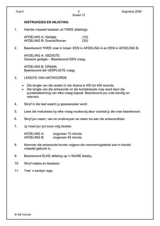 Afrikaans Huistaal Gr. 12 Assesseringstaak 2026 Kwartaal 3 Taak 9 - Image 2