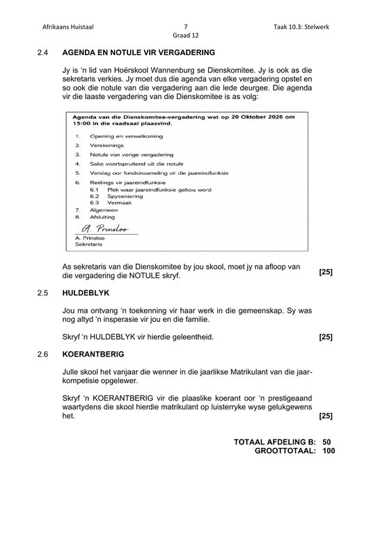 Afrikaans Huistaal Gr. 12 Assesseringstaak 2026 Kwartaal 3 Vraestel 3 - Image 4