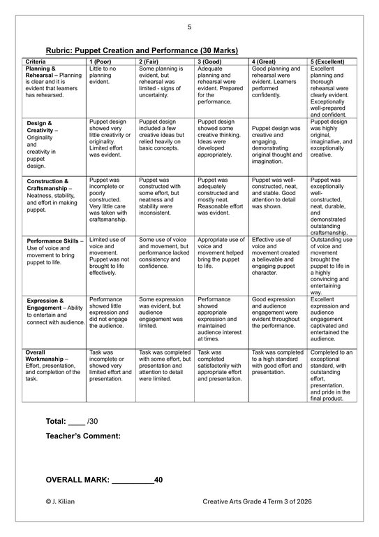 Dance Drama Music (DDM) Gr. 4 Assessment Task 2026 Term 3 - Image 4