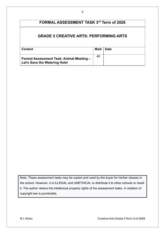 Dance Drama Music (DDM) Gr. 5 Assessment Task 2026 Term 3 - Image 2