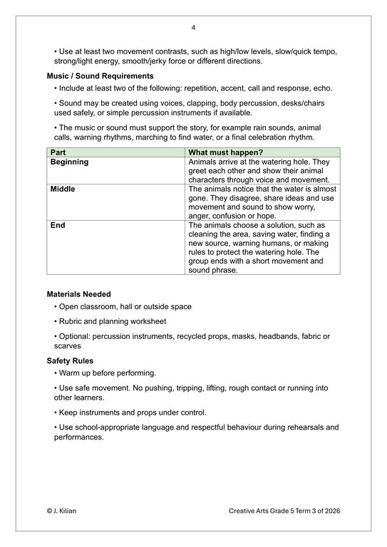 Dance Drama Music (DDM) Gr. 5 Assessment Task 2026 Term 3 - Image 3