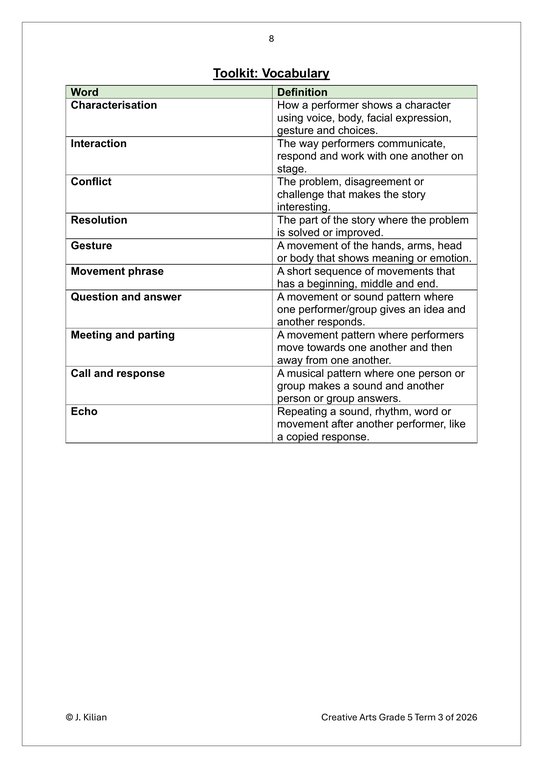 Dance Drama Music (DDM) Gr. 5 Assessment Task 2026 Term 3 - Image 5