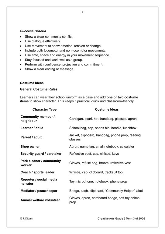 Dance Drama Music (DDM) Gr. 6 Assessment Task 2026 Term 3 - Image 3