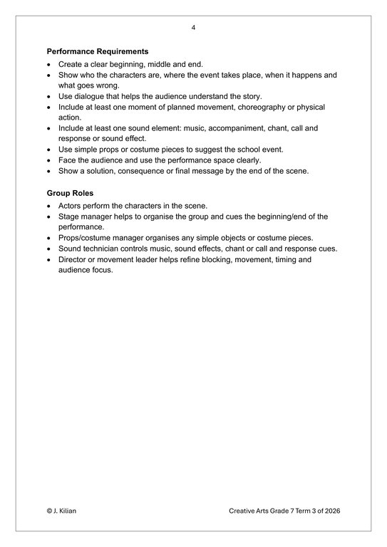 Drama (English) Gr. 7 Assessment Task 2026 Term 3 - Image 3