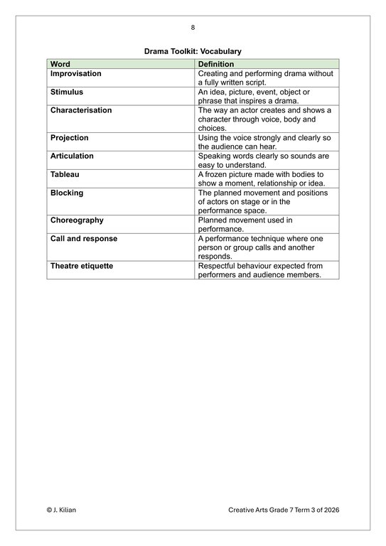 Drama (English) Gr. 7 Assessment Task 2026 Term 3 - Image 5