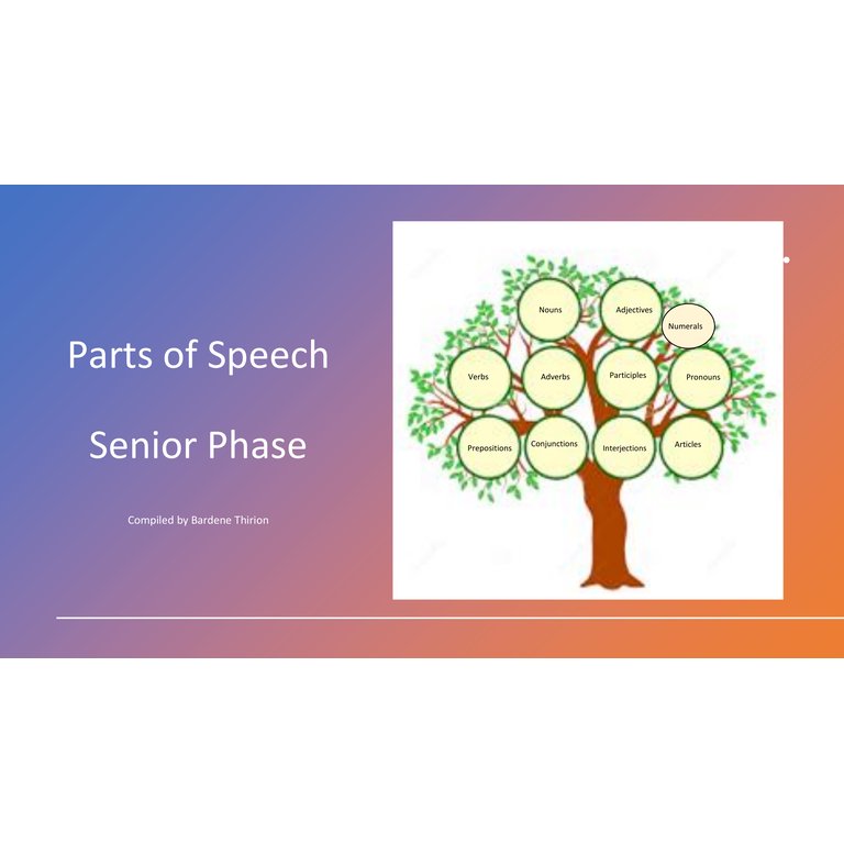 PowerPoint: English FAL and HL Gr. 7 - 12 Parts of Speech Senior Phase