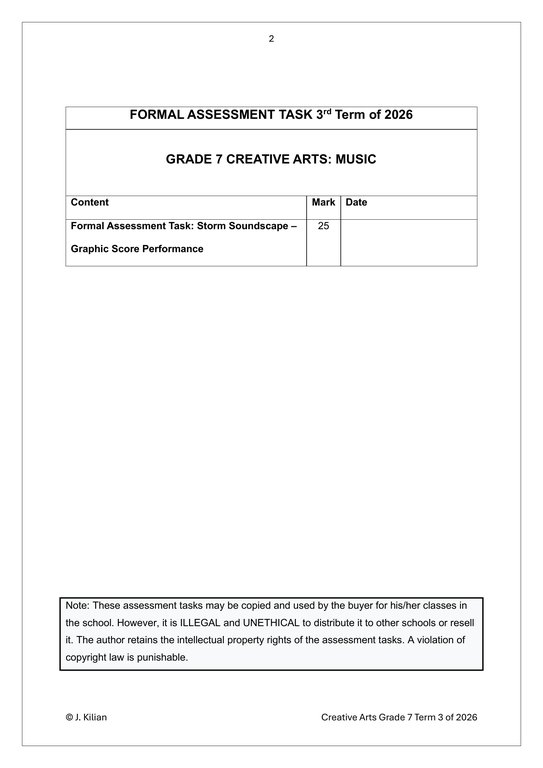 Music Gr. 7 Assessment Task 2026 Term 3 - Image 2