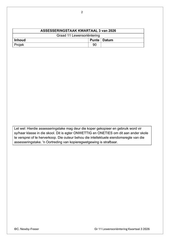 Lewensvaardighede (PSW) Gr. 11 Assesseringstaak 2026 Kwartaal 3 - Image 2