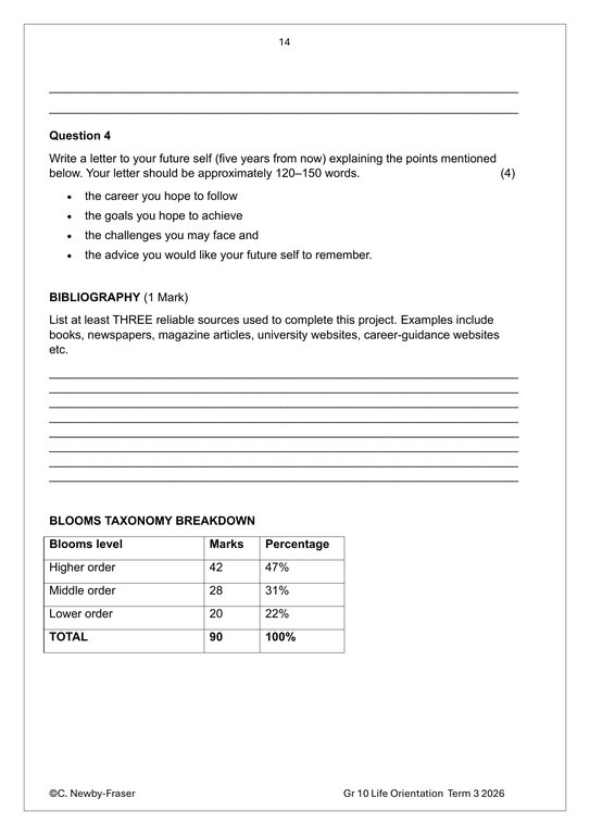 Life Skills (PSW) Gr. 10 Assessment Task 2026 Term 3 - Image 5