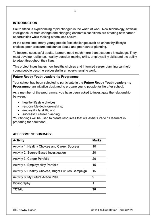 Life Skills (PSW) Gr. 11 Assessment Task 2026 Term 3 - Image 3