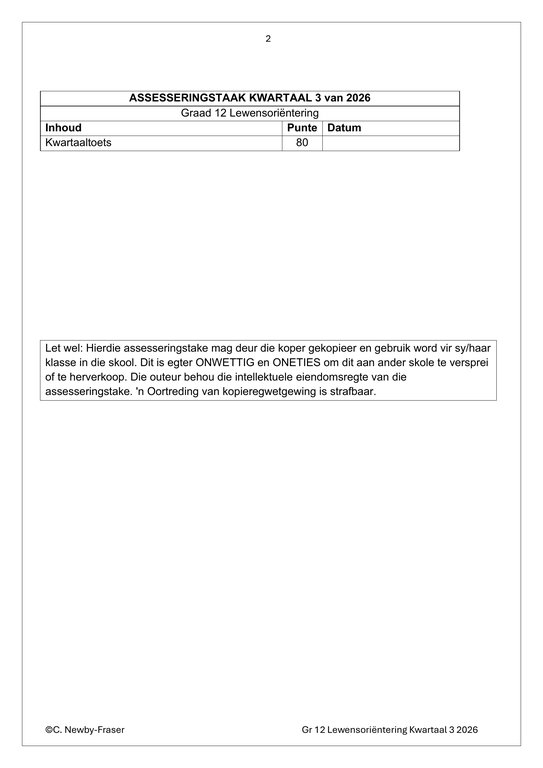 Life Skills (PSW) Gr. 12 Assessment Task 2026 Term 3 - Image 2