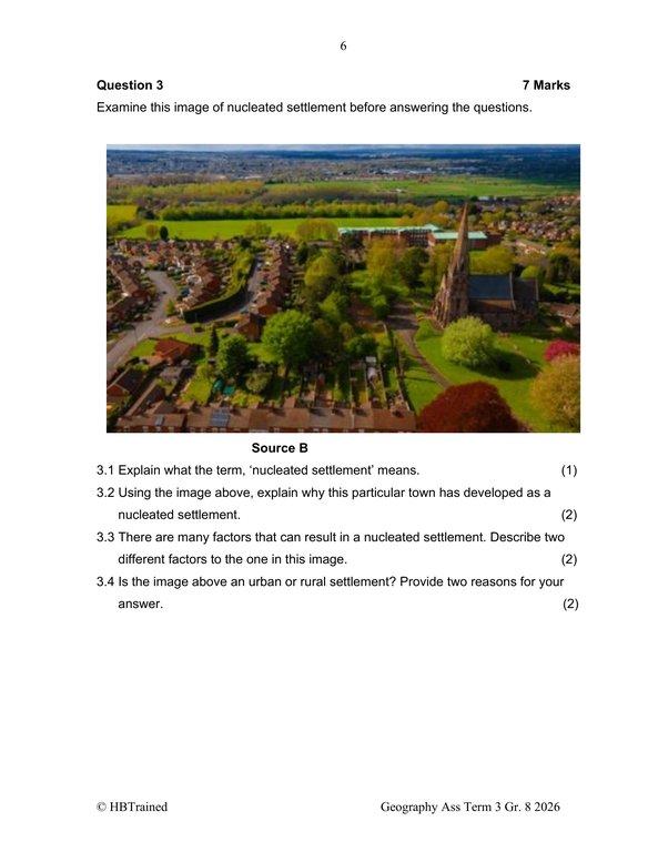 Social Sciences Geography Gr. 8 Assessment Task 2026 Term 3 - Image 3
