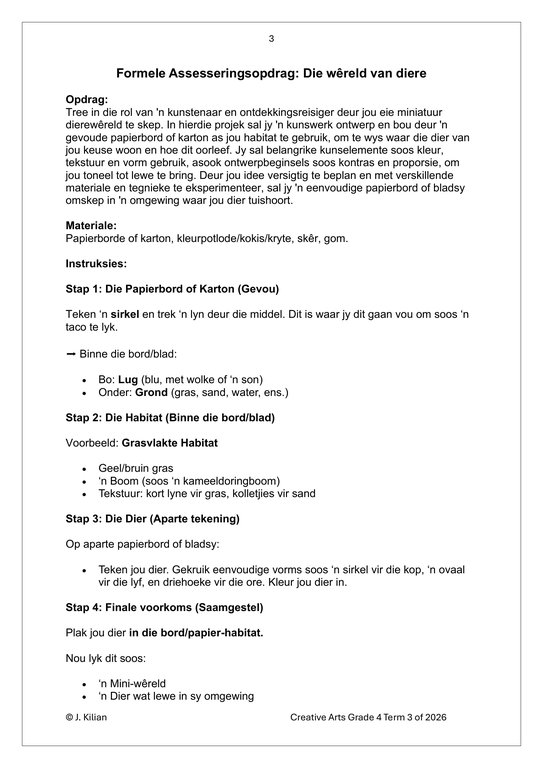 Visuele Kuns Gr. 4 Assesseringstaak 2026 Kwartaal 3 - Image 3